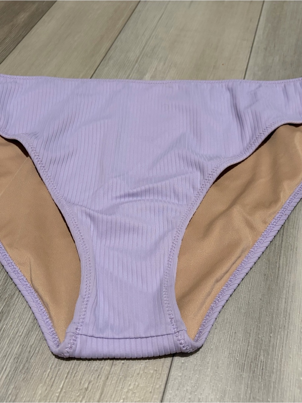 Target Lavender Ribbed Bikini Bottom with Nude Lining